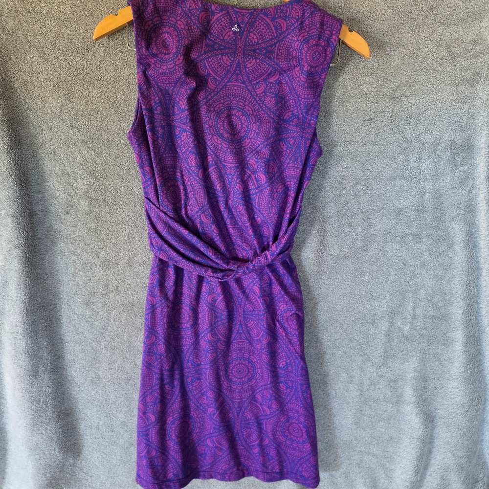 Prana Quinn Dress Purple Magenta Mandala Paisley Print Shelf Bra Size L - Picture 5 of 6
